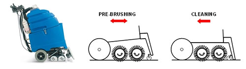 Četkanje tepiha pre pranja mašinom CHARIS DUAL